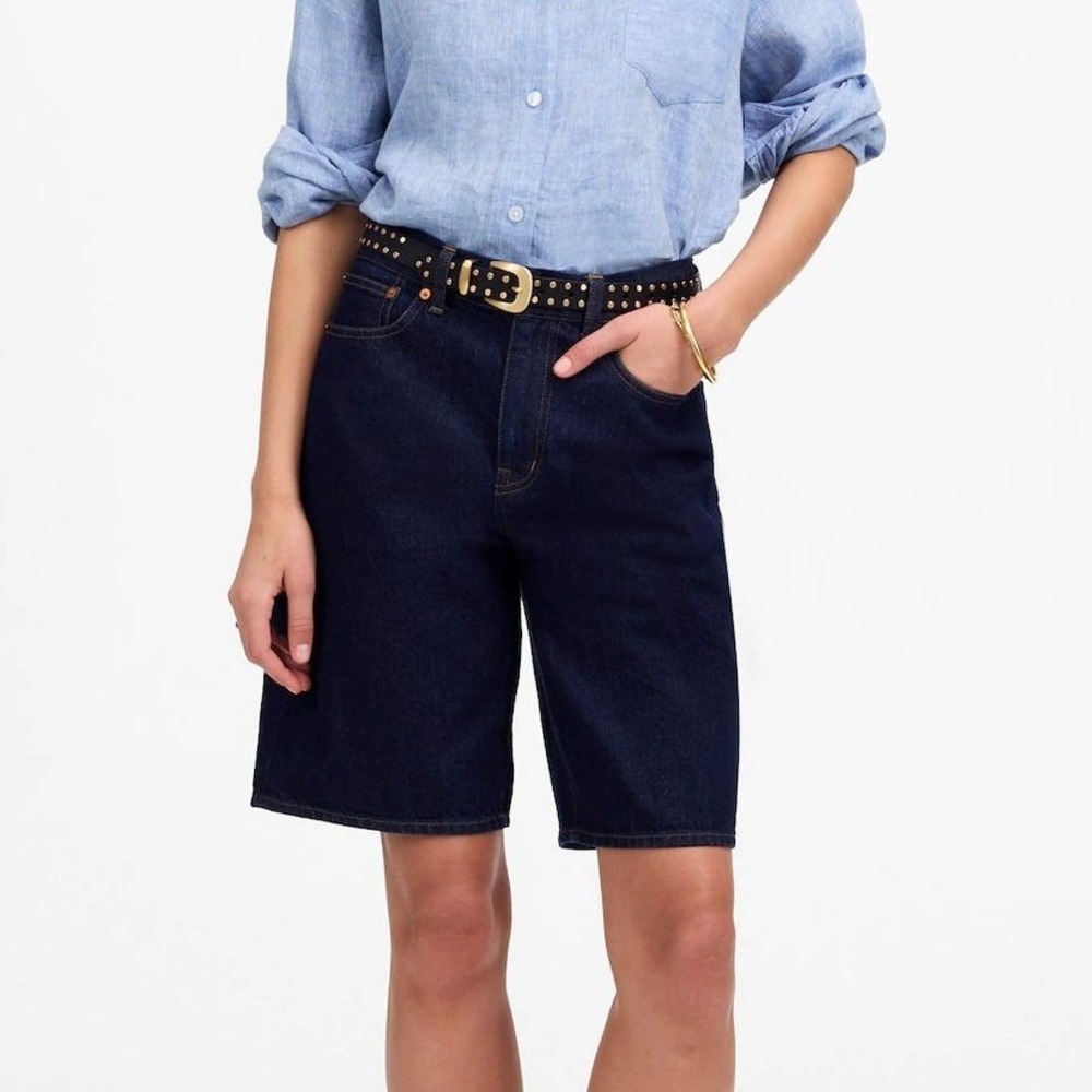 Madewell NEW 1997 Denim Bermuda Shorts Dark Indigo Retro Classic 90s NWT Size 30